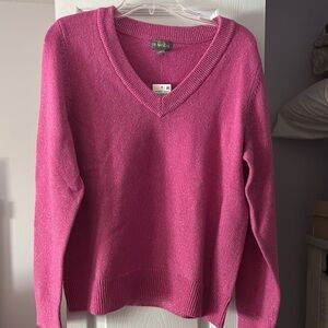 Style & Co. Pink V-Neck Sweater Soft Knit Casual